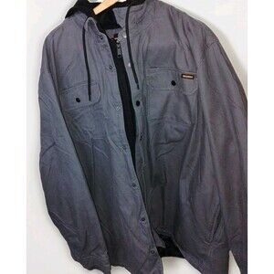 Brahma Canvas Hooded Jacket Mens 3XL Gray Insulated Work Full Zip Snap